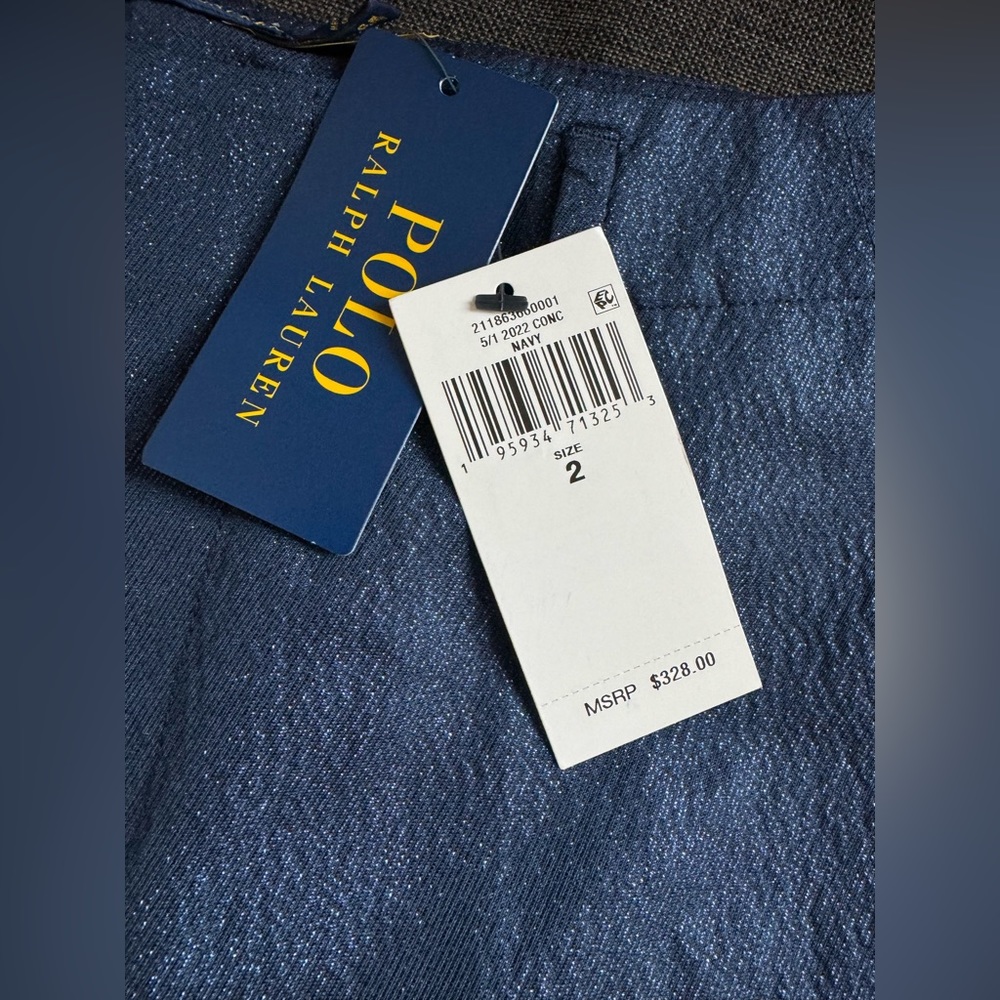 Polo Ralph Lauren Navy Blue Lurex High
Waist Wide Leg Pants 2 - NWT - Picture 7 of 8